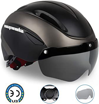 Casco Bicicleta con Visera, Kinglead Protección de Seguridad Ajustable Casco de Bicicleta Ligera para Montar en Bicicleta Casco de Bicicleta BMX Scooter Skate Mountain Road Modelo 001