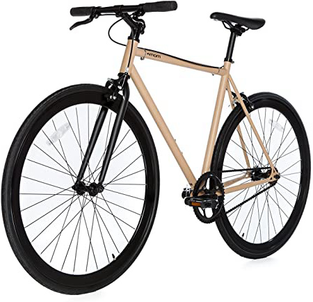 Moma Bikes Bicicleta Fixie Urbana, Fixie BeigeFixed Gear & Single Speed (Varias Tallas)