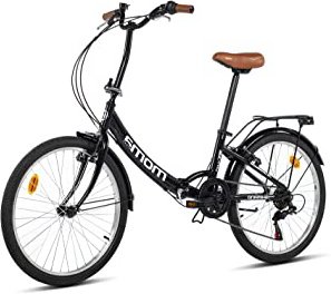 Moma Bikes Top Class 24 - Bicicleta Plegable Urbana, Cambio Shimano TZ-50 6 vel, Ruedas de 24″ con llantas de aluminio, color Negro