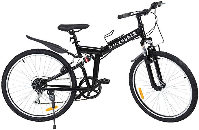 Ridgeyard 26" 7 velocidades Plegable Bicicleta Folding Bike Bicicleta de montaña Shimano (Negro)