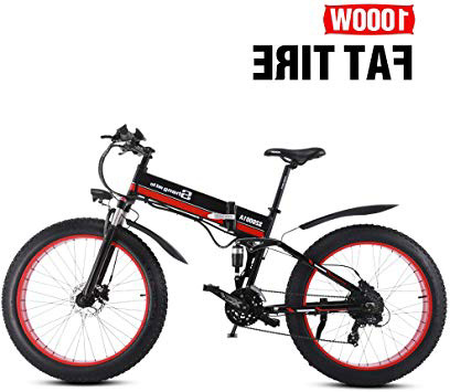 Shengmilo Bicicletas Electricas Plegable Bicicleta e-Bike Montaña Electrica e Bike Ciudad Electrica Adulto Hombre 1000W 26 Pulgadas* 4.0 Fat Neumático Shimano 21 Velocidad Frenos de Disco Hidráulicos