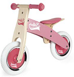 Janod - Little Bikloon Mi Primera Bicicleta sin Pedales, Madera, Rosa (J03259)