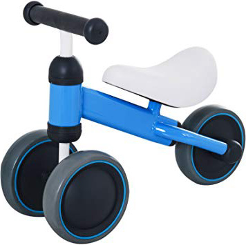 Homcom Triciclo Bicicleta sin Pedales para Niño 1-3 Años con Sillón Cómodo Aprender a Caminar Carga 30kg 47x19x35cm Aluminio