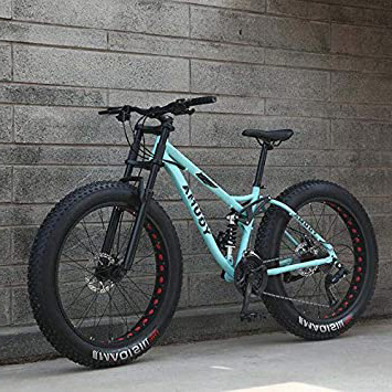 GASLIKE Ruedas de 26 Pulgadas, Bicicletas de montaña de Doble suspensión Completa para Adultos, Cuadro de Acero con Alto Contenido de Carbono, Horquilla de Resorte, Freno de Disco mecánico