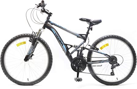 Bicicleta de montaña de 24 pulgadas con suspensión completa AcTIMOVER 18 V Shimano – Manillas GripshIFT Shimano – Potencia Headset