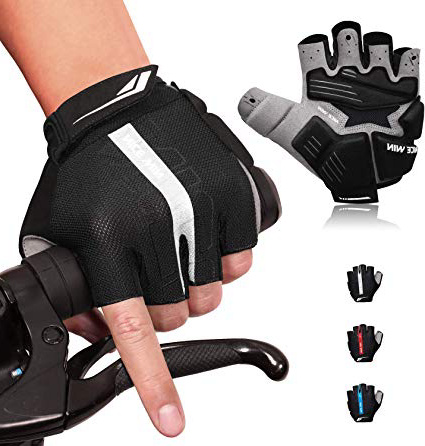 LOHOTEK Guantes de Bicicleta Acolchados SBR de 6 mm de Montaña para Hombres Mujeres Jóvenes Guantes MTB con Acolchado Amortiguador Malla Respirable para Deportes al Aire Libre de Ciclismo