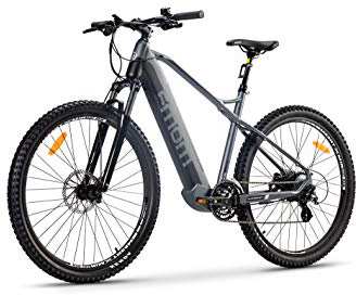 Moma Bikes Bicicleta Eléctrica E-MTB 29", Shimano 24vel, frenos hidráulicos, batería Litio 48V 13Ah (624Wh)