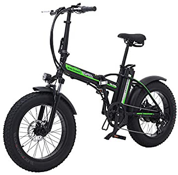 Shengmilo 500W Bicicleta eléctrica Plegable Montaña Nieve E-Bike Ciclismo de Carretera, Neumático Gordo de 4 Pulgadas, Shimano 7 Velocidad Variable