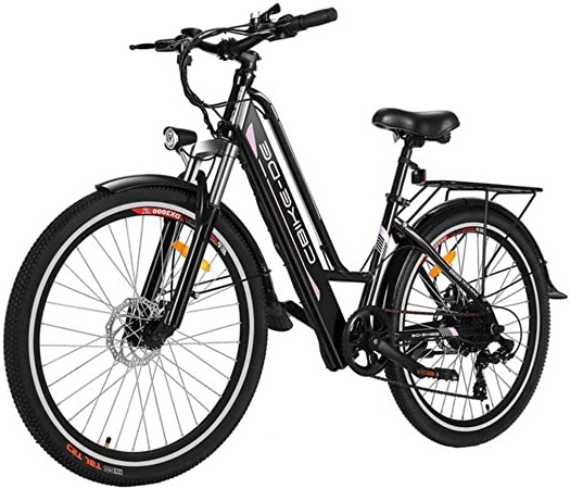 Vivi Bicicleta eléctrica - bicicleta eléctrica para adultos, bicicleta eléctrica de 250 W con batería de iones de litio de 36 V / 8 Ah, suspensión delantera, frenos de doble disco, bicicleta eléctrica