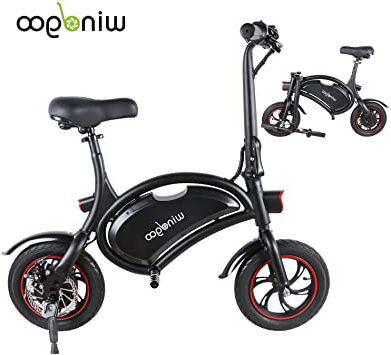 TOEU Ebike 36V Bicicleta Electrica Plegable 12", Black Matte, Bici Electrica Urbana Ligera para Adulto