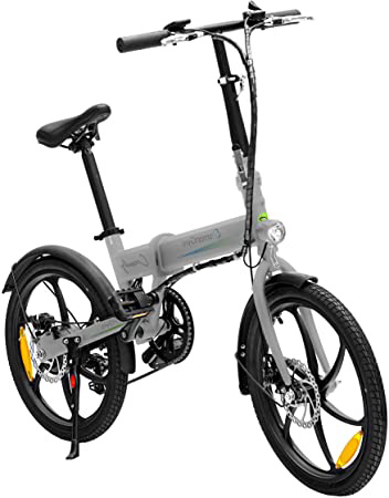 SMARTGYRO Ebike Crosscity Silver - Bicicleta Eléctrica Urbana, Ruedas de 20", Asistente al Pedaleo, Plegable, Batería extraíble de Litio 36V de 4.4 mAh, Freno de Disco, 6 velocidades Shimano