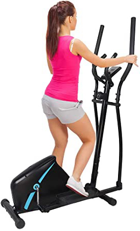 gridinlux. Bicicleta Elíptica Multifuncional. Doble Manillar Ergonómico, Pulsómetro, Pantalla LCD, Freno Magnético, Intensidad Regulable, 8 Niveles