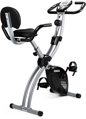 KUOKEL Bicicleta Estática Plegable Bicicleta Spinning Exercise Bike Resistencia Variable Ruido Bajo Monitor LCD Soporte para Teléfono Bicicleta de Ejercicio …