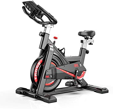 Divgdovg Bicicleta Estática para El Hogar Bicicleta de Spinning. Bicicleta Estática Vertical conPantalla LCD, Pulsómetro, Resistencia Variable, Altura Ajustable, Indoor, Volante de Inercia