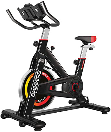 gridinlux. Bicicleta de Spinning. Pantalla LCD, Pulsómetro, Resistencia Variable, Altura Ajustable, Indoor, Volante de Inercia, Unisex