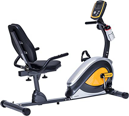 TechFit R400 Bicicleta Estática Reclinada, Ideal para el Entrenamiento de Recuperación, Sillín Ajustable, Sensores de Pulso y Monitor LCD