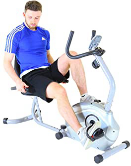Charles Bentley Bicicleta Estática Reclinada 8 Nivel Ajustable con Sistema de Resistencia Magnética - 2 Pilas AA