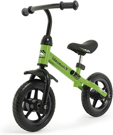 INJUSA Bicicleta Kawasaki Balance sin Pedales para Niños de 3 Años de Fácil Manejo y Ruedas de Goma Eva, Color Verde, 69 x 38,5 x 52 cm (5085)