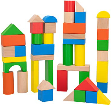 WOOMAX-Cubo 100 bloques de madera,