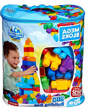 Mega Bloks Bolsa clásica con 80 bloques de construcción, juguete para bebé +1 año Mattel DCH63)
