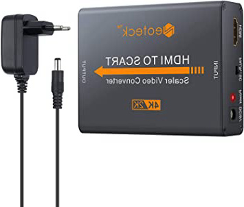 Neoteck HDMI a Euroconector Convertidor Composite Vídeo HD Audio Estéreo Adaptador de HDMI a SCART HDMI Entrada Salida SCART para TV Reproductor SKY HD Blu-Ray DVD de Apple PS3