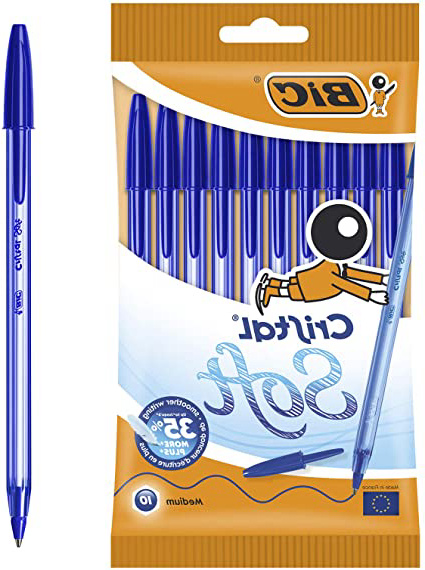BIC Cristal Bolígrafos, Soft, Azul,