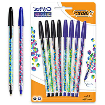 BIC Cristal Collection Stylos- Bolas de punta media (1,0 mm), color negro y azul