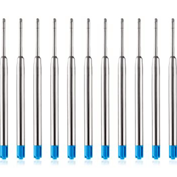 30 Piezas de Recambio de Bolígrafos de Bola Reemplazable Relleno de Metal de Pluma Recambios de Bolígrafos de Punta de Boda de Escritura (Azul)