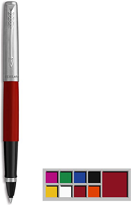 Parker Jotter Originals Rotulador Roller, Acabado Rojo Clásico, Punta Fina, Tinta Negra