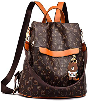 shepretty Mochila Cuero antirrobo para