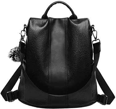 shepretty Mochila Cuero antirrobo para