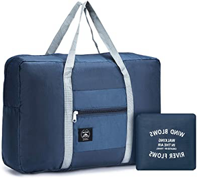 SPAHER Unisex Bolsa de Lona Plegable 32L Ligera Poco voluminoso Noche Holdall Barril Bolsa para Compras Viajes Gimnasio Equipaje acampa de los Deportes