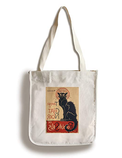 Chat Noir Tournee - Bolsa de lona plegable para compras, diseño vintage de Francia