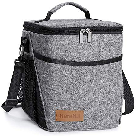 Lifewit Bolsa Térmica,Bolsa para Mantener La Comida Bebida con Aislamiento Térmico,para Almacenar Alimentos,para Traer A La Escuela,Trabajo,Playa,Pic-Nic,Barbacoa,Capacidad 9L,Gris