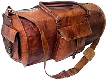 Jaald 60 Cm Bolso Bolsa Viaje Veliz Equipaje De Cuero Piel Grande Vintage para Cabina Fin Semana Gimnasio Deportes Carry-On Hombre Y Mujer