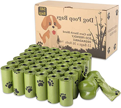 SaiXuan 540 Unidades/36 Rollos Bolsas para Excrementos de Perro con 1 dispensador,Dog Poo BagsFuerte y a Prueba de Fugas Biodegradable Bolsas para Caca de Perro Perfumadas