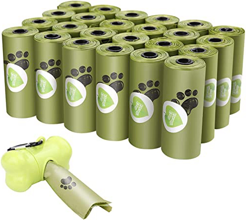 Viesap Bolsas Caca Perro, 390 Bolsas Para Excrementos De Perro Con Dispensador, Extra Gruesas Bolsas Perro Biodegradables Poop Bag Para Mascotas Domésticos, Fuertes Poop Bag Para Perro Mascotas, Verde