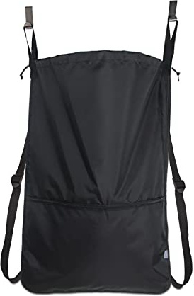 Luxja Bolsas para la Colada, Bolsa de Ropa Sucia, cesto de la Ropa con Ganchos para Puerta y Correas de Hombro de Acero Inoxidable Extra, Negro