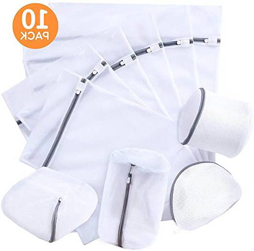 TOPERSUN 10PCS Bolsa para Lavadora Bolsa de Lavanderia Bolsa para la Colada con Cremallera Cerrada Bolsa Malla de Lavandería Protección Completa Reutilizable Adecuado para Lavando Ropa