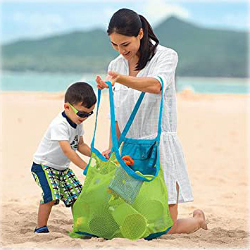 Stonges - Bolso de asas de arena de la playa para los juguetes grandes y de la ropa, 45 x 30 x 45 cm