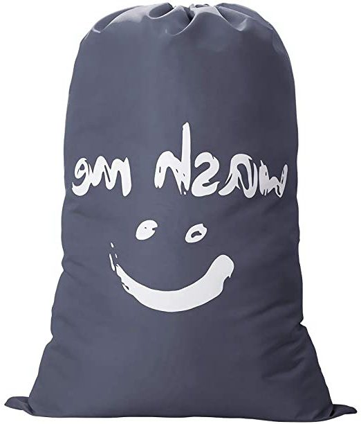 Ihomagic Bolsa de Colada con Cuerda nilón Cesto para Ropa Sucia Plegable para Baño Con Organizador Lavandería Material 210D Resistente para Cocina Dormitorio Hotel de Viaje Gran Capacidad 80-120L Gris