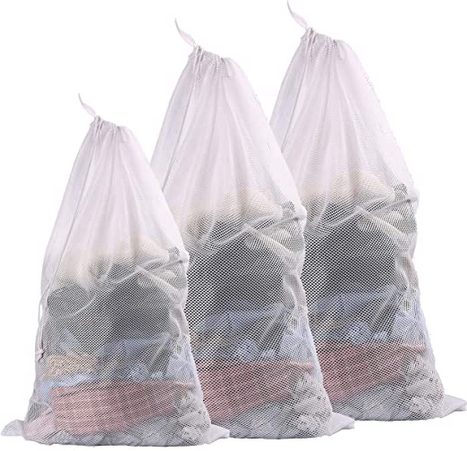 Eono by Amazon - Saco para la Colada Cesto para Ropa Sucia Bolsa de lavanderia Viajes para Organizador Lavandería para Colegio, Dormitorio y Habitantes de Apartamento Gran Capacidad, 3 Pcs (2XL+1L)