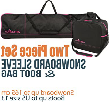 Athletico Snowboard de Dos Piezas y Arranque Bolsa Combo | almacenar y Transporte Snowboard hasta 165 cm y Botas hasta la Talla 12,5 | Incluye 1 Bolsa para Tabla de Snowboard y 1 Bolsa para Botas