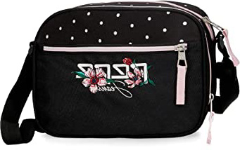 Pepe Jeans Armade - Bandolera con dos compartimentos, 23 cm, Negro