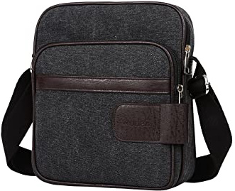 Eshow Bolsos Bandolera a Hombro Tela de Lona para Hombres Viaje Casual Oficina Uso Diario