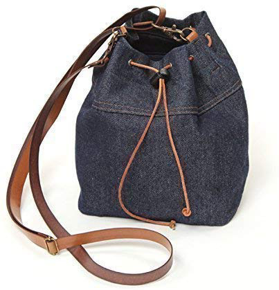 Bolso bombonera en tejido vaquero - Bolso de mujer pequeño - Azul marino - BLUE JEANS