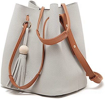 Bolso de Turelifes, con borla de flecos, para llevar de 3 formas (en el hombro, cruzado como bandolera o de mano), para mujer