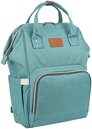 Mochila de Pañales y biberones para mamá, Impermeable Bolsos Cambiadores Cambio de Pañales para Cuidado de Bebé,Verde Claro