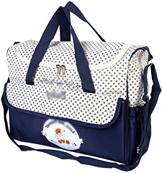 Jitong Mamás Bordado Bolso de Hombro para Viaje Hospital Gran Capacidad Bebé Bolsos Cambiadores de Pañales (Marino, 38 * 18 * 30cm)