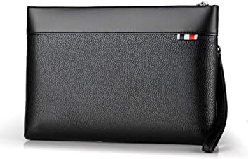 Bolso de mano de cuero para hombres Bolso grande de mano Bolso de almacenamiento de bolsos para el bolsillo de la moda casual Bolso para el cheque del teléfono móvil - Ipadmini - Bolso para teléfono m